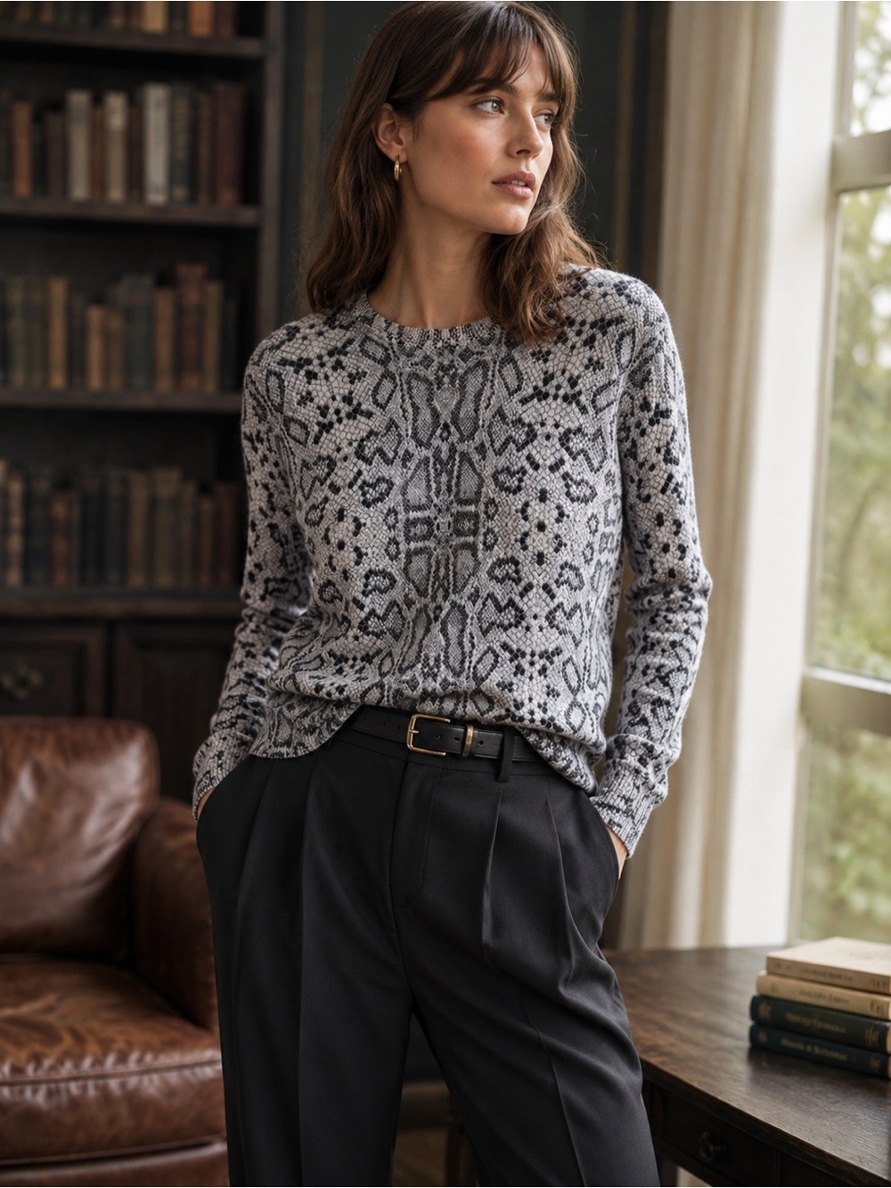 Cashmere Snakeskin Quiet Luxury Sweater S Equipment